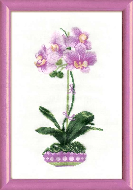 Набор для вышивания риолис 1163 сиреневая орхидея, 21*30 см