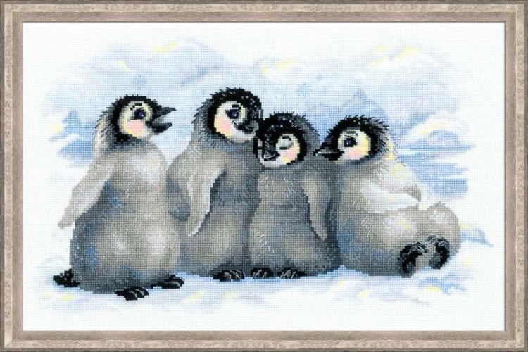Набор для вышивания риолис 1323 забавные пингвины, 40*25 см