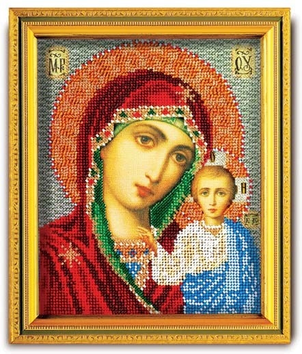 Набор для вышивания бисером радуга бисера в-302 казанская богородица, 12*14.5 см