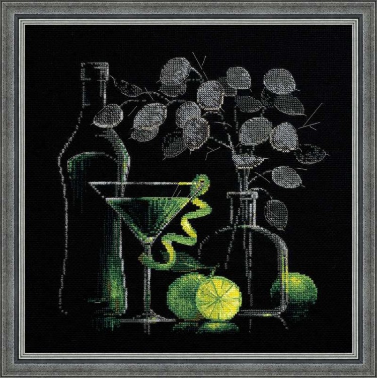 Набор для вышивания риолис 1240 натюрморт с мартини, 30*30 см