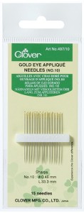 Иглы для аппликаций с позолоченной головкой Clover