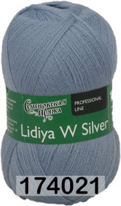 Пряжа Семеновская Lidiya W silver / Лидия ЧШ сильвер