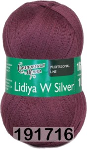 Пряжа Семеновская Lidiya W silver / Лидия ЧШ сильвер